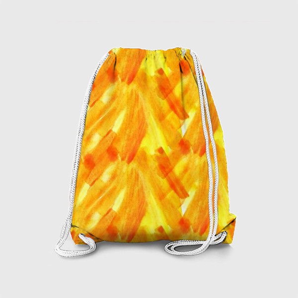 Рюкзак «Акварельный ярко-оранжевый паттерн. Динамичные штрихи»
