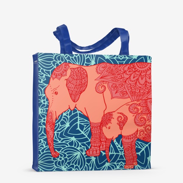 Сумка-шоппер &laquo;Индийский слон и слоненок&raquo;