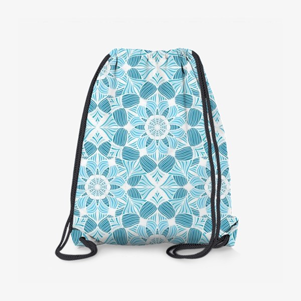 Рюкзак «текстура в голубые мандалы»