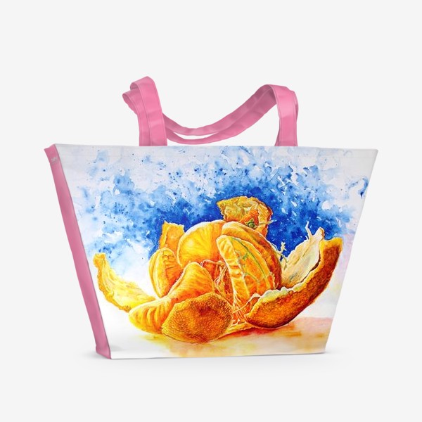 Пляжная сумка «Сочный и яркий мандарин»
