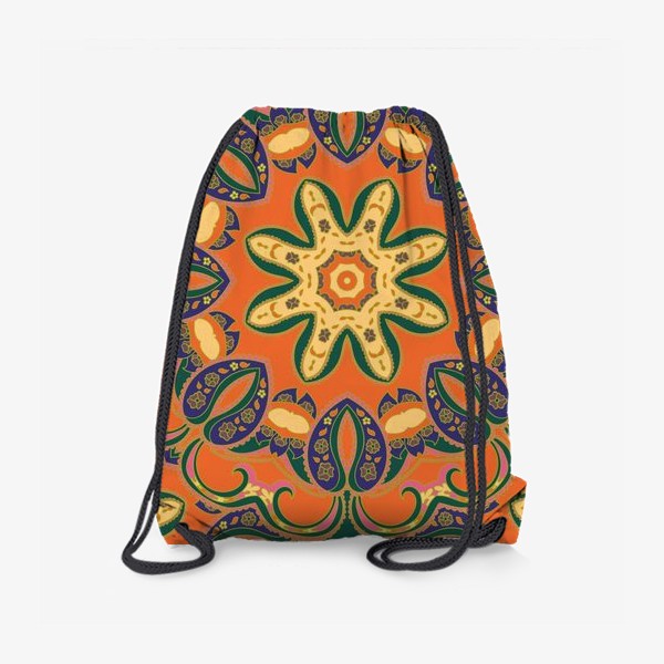Рюкзак «Оранжевая мандала в стиле бохо»