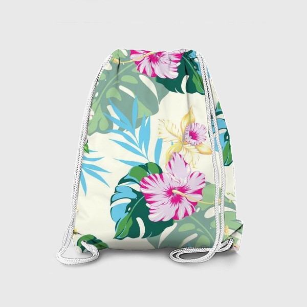 Рюкзак «Тропические цветы светлые»