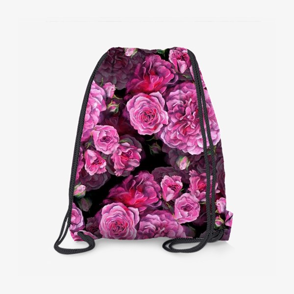 Рюкзак «Pозы розовые на черном»