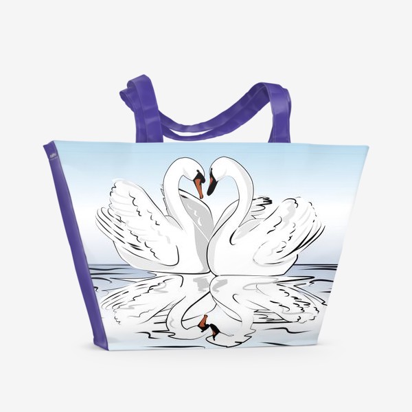 Пляжная сумка «влюбленные лебеди»