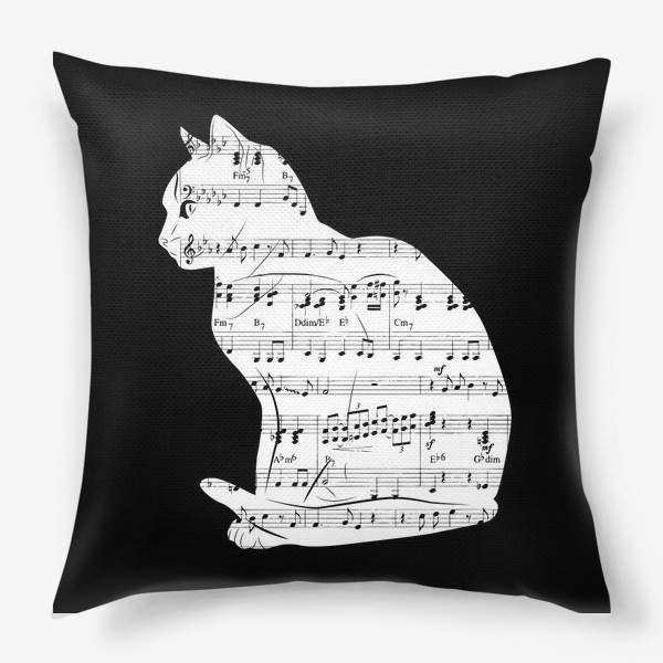 Подушка «Музыкальный кот ноты»