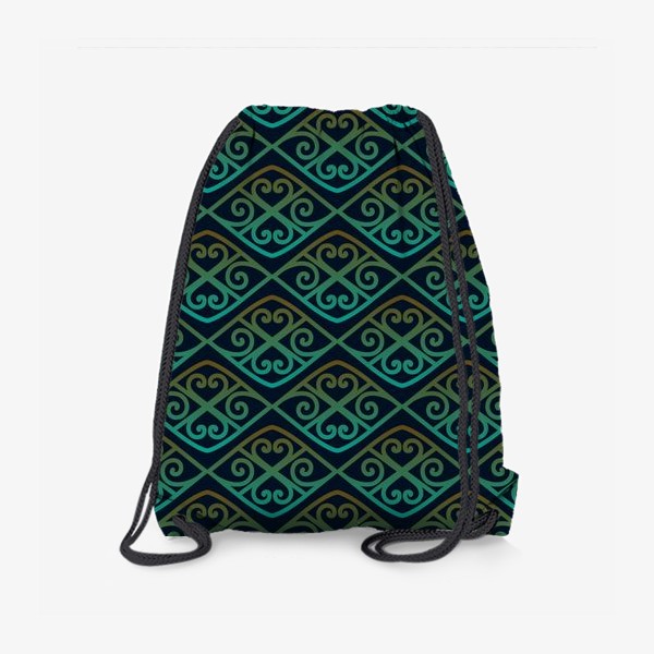 Рюкзак «Азиатский орнамент с бирюзово-желтым градиентом №2»