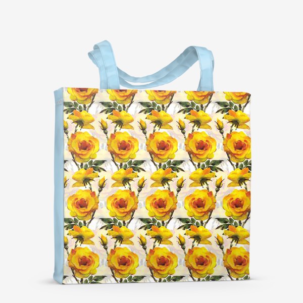 Сумка-шоппер «Паттерн акварель желтые розы»