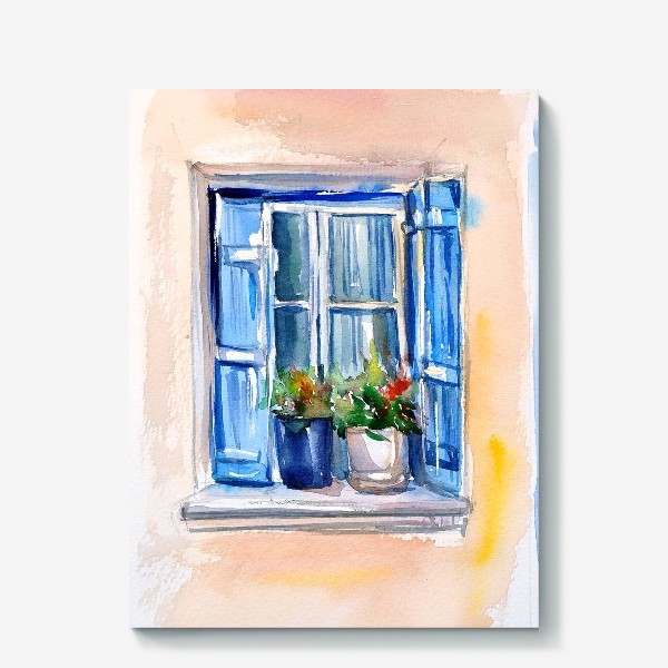 Холст «Окно с цветами»