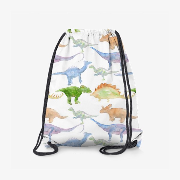 Рюкзак «Акварельные динозавры, паттерн. Dinosaur watercolor pattern»