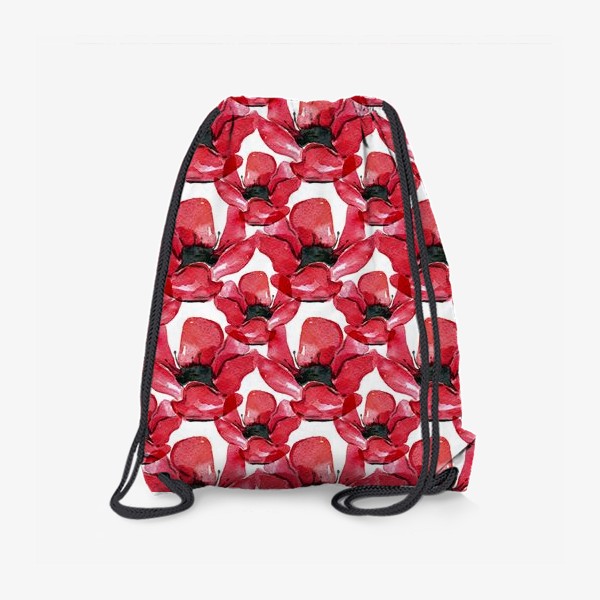 Рюкзак «Красные Маки. Акварельная иллюстрация. Red Poppy flowers»