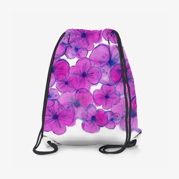 Рюкзак «Букет - Фиалки. Акварельная иллюстрация. Watercolor Violet flowers»