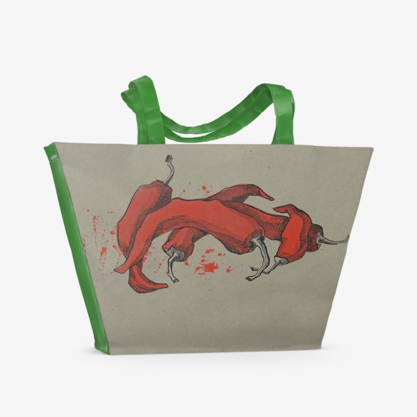 Пляжная сумка «Красный жгучий перец»