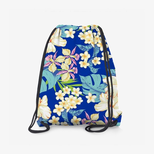 Рюкзак «Цветы. Гавайи. Синий.»