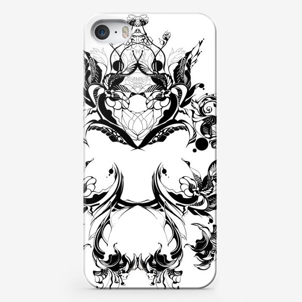 Чехол iPhone «Абстрактный узор из цветов на белом фоне, венок в стиле модерн»