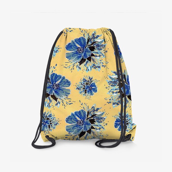 Рюкзак «Цветы  - охра и голубой»