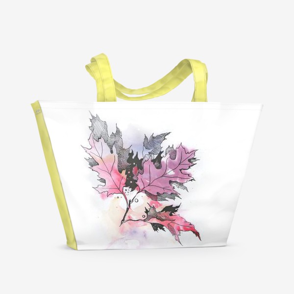 Пляжная сумка «Розовые листья»