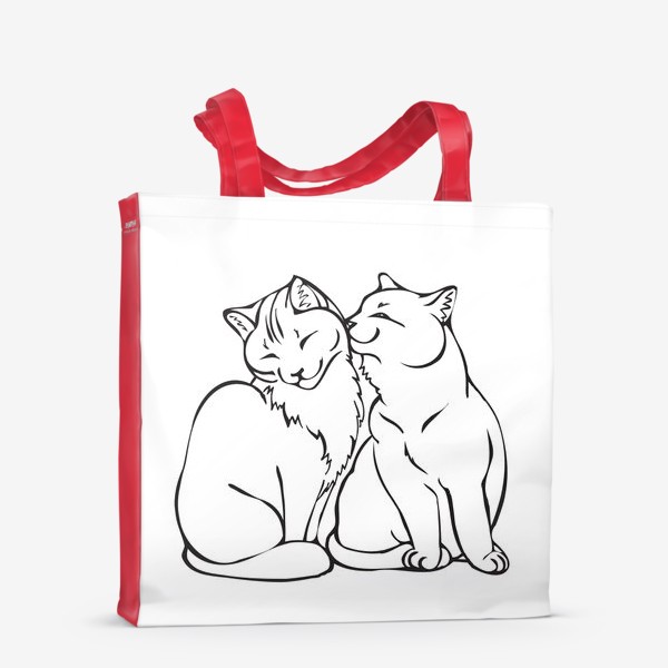 Сумка-шоппер «парочка влюбленных котов»