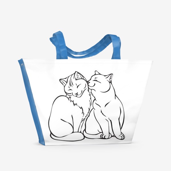 Пляжная сумка «парочка влюбленных котов»