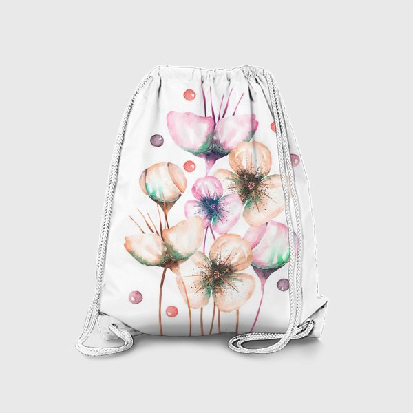 Рюкзак «Акварельные абстрактные цветы»