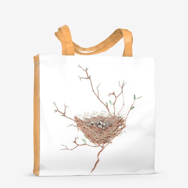 Сумка-шоппер «Птичье гнездо весной»