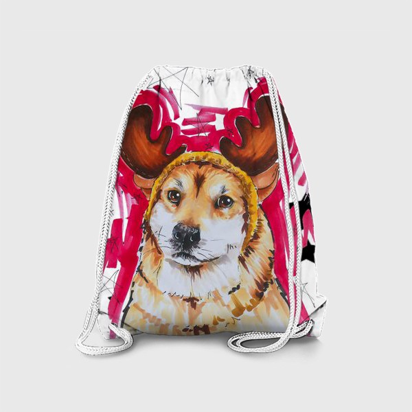 Рюкзак «Новогодний рыжий пес»