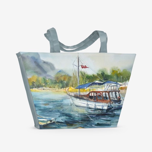 Пляжная сумка «Корабль в море»