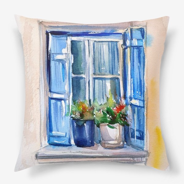 Подушка «Окно с цветами»