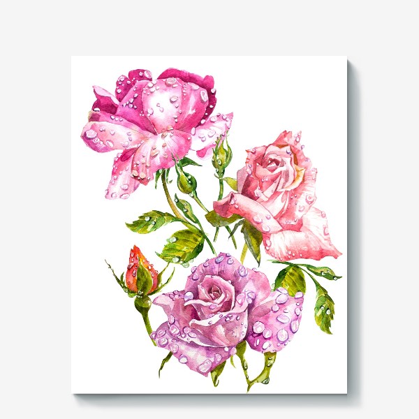 Холст &laquo;Watercolor roses&raquo;