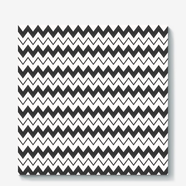 Холст &laquo;Паттерн геометрический орнамент бохо с зигзагами Black Collection&raquo;