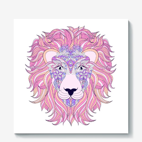 Холст «Розовый лев»