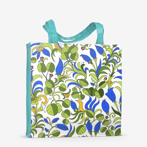 Сумка-шоппер «Яркий цветочный орнамент в стиле модерн»