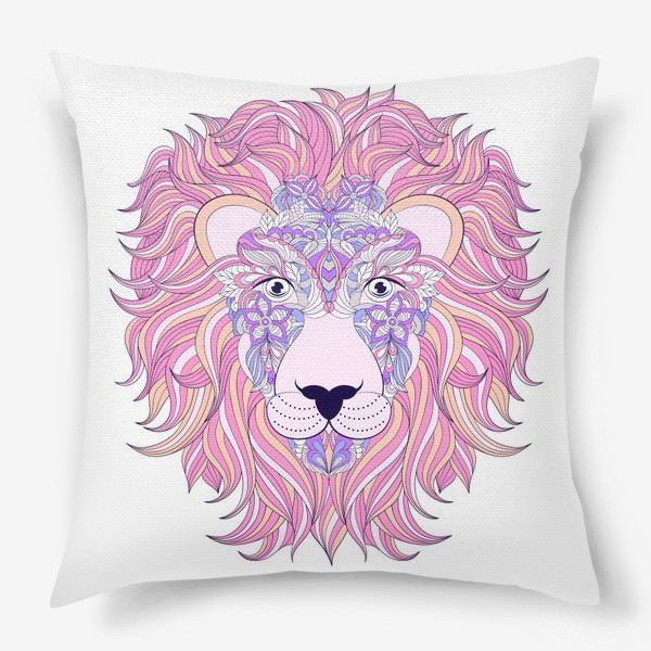Подушка «Розовый лев»