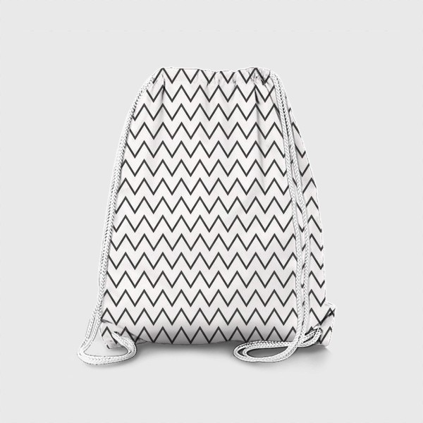 Рюкзак «Паттерн геометрический орнамент бохо с зигзагами Black Collection»