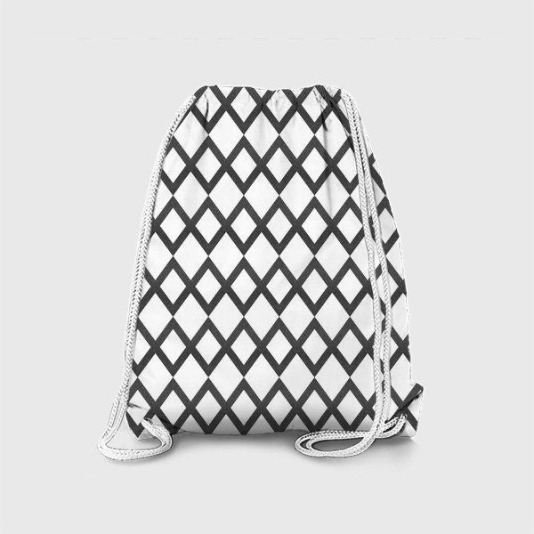 Рюкзак «Паттерн геометрический орнамент бохо с ромбами Black Collection»
