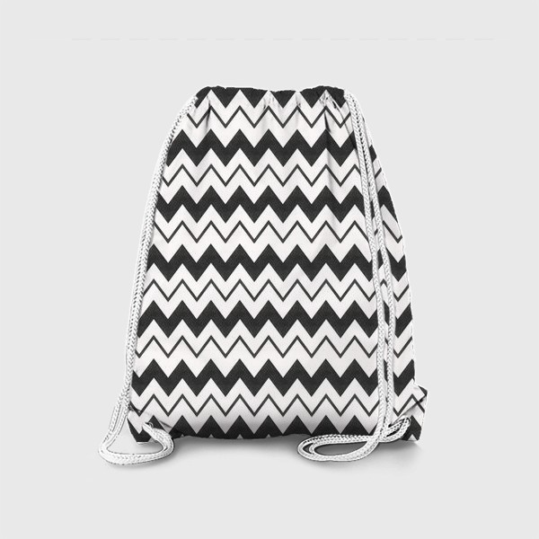 Рюкзак «Паттерн геометрический орнамент бохо с зигзагами Black Collection»