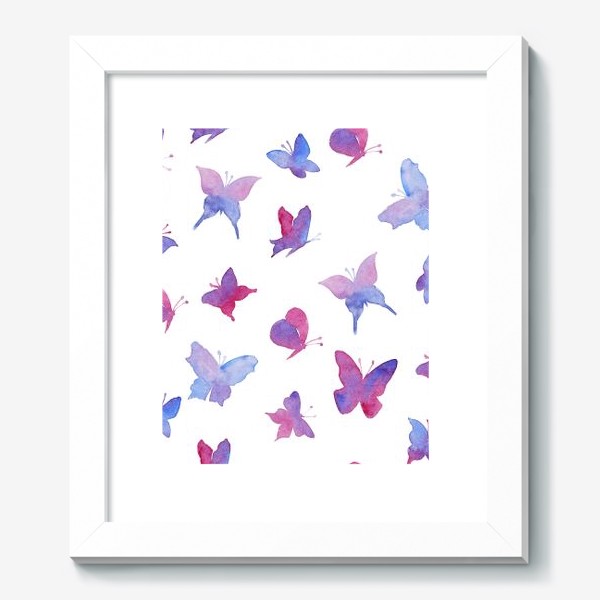 Картина «Акварельные бабочки на белом фоне »