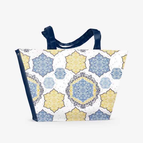 Пляжная сумка «Сине-жёлтые снежинки»