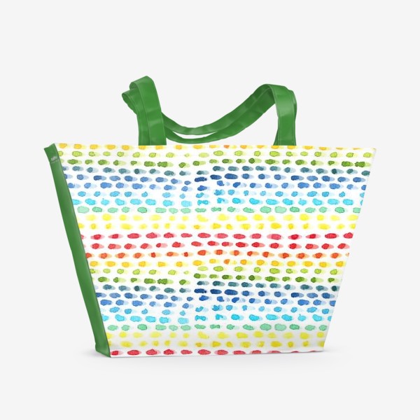 Пляжная сумка «Акварельный разноцветный паттерн»