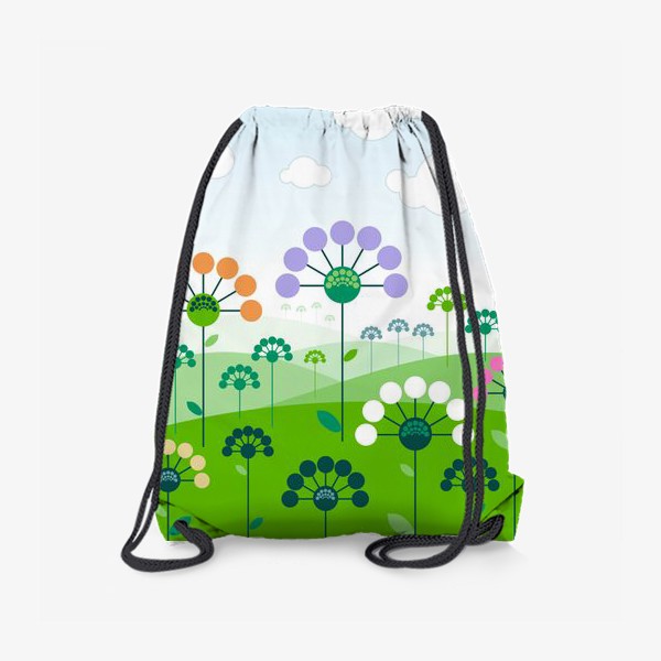 Рюкзак «пейзаж с цветами»