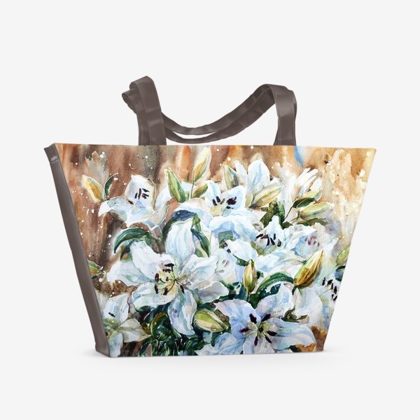Пляжная сумка «Белые лилии»