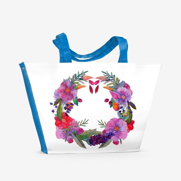 Пляжная сумка «Венок с цветами»