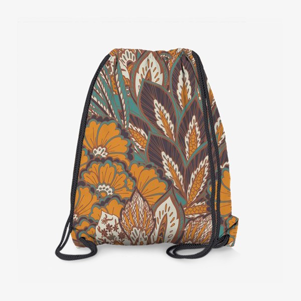Рюкзак «Восточный растительный орнамент в осенней палитре»
