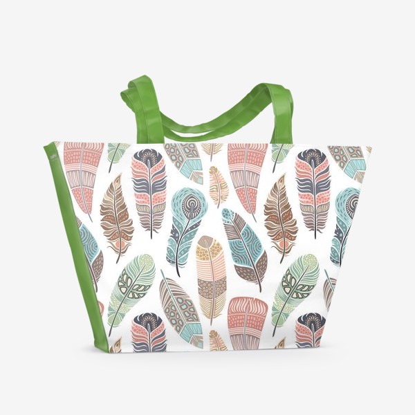 Пляжная сумка «Экзотические перья»