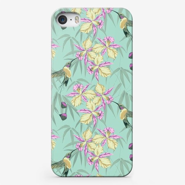 Чехол iPhone «Колибри и орхидея»