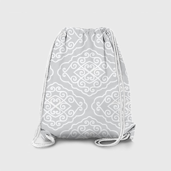 Рюкзак «Нежно-серый азиатский орнамент №1»