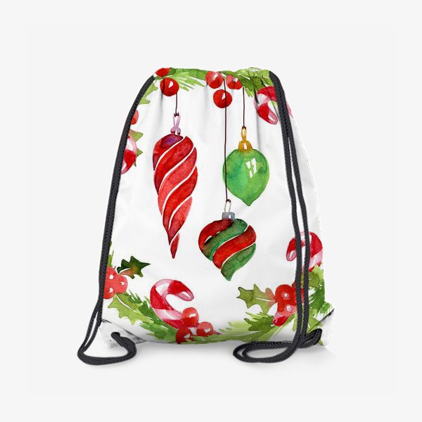 Рюкзак «Рождественский венок с шарами и конфетами »