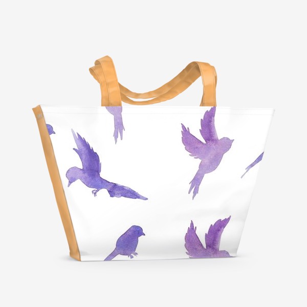 Пляжная сумка &laquo;Фиолетовые птички &raquo;