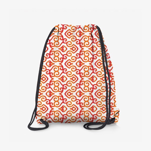 Рюкзак «Азиатский орнамент с красно-желтым градиентом №1»