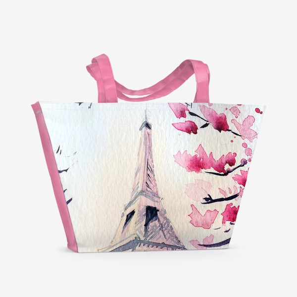 Пляжная сумка «Париж акварель»