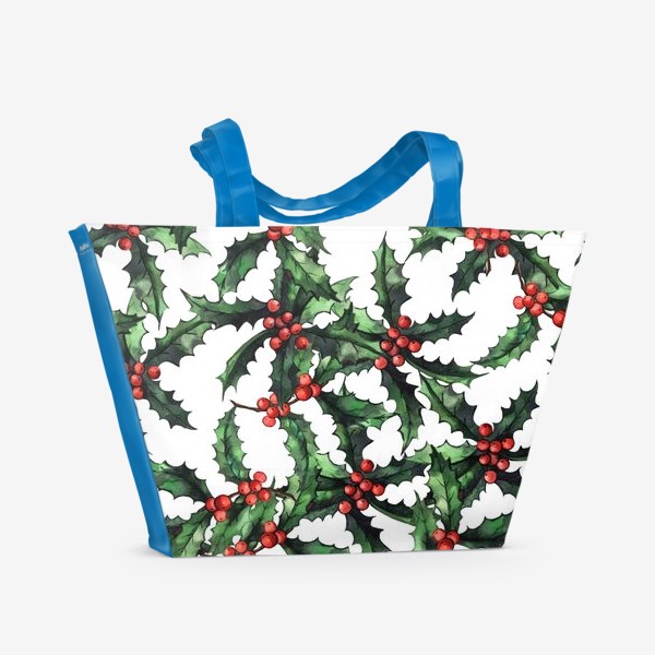 Пляжная сумка «Акварельный Рождественский паттерн »